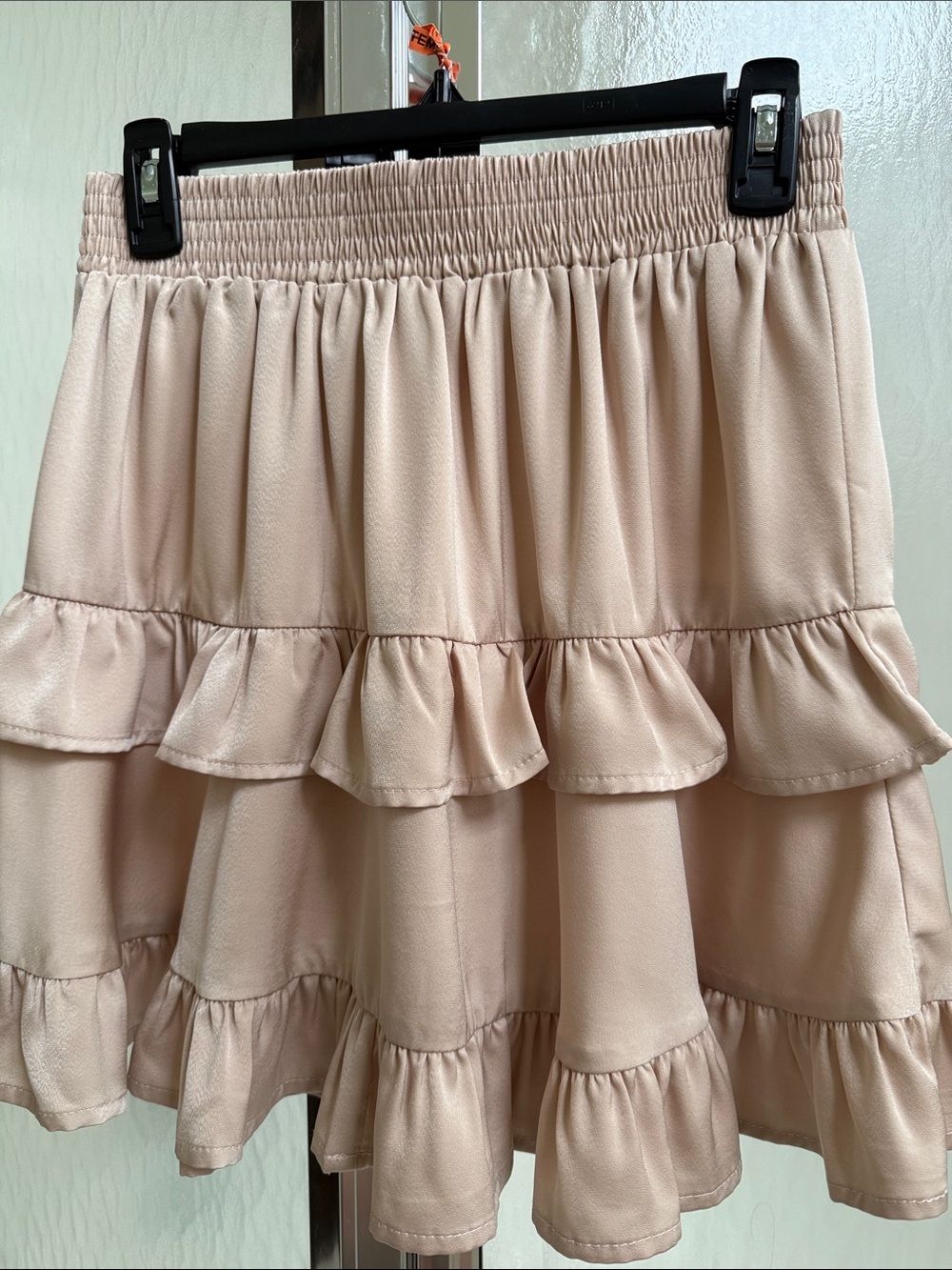 glam Blush Tiered Ruffle Mini Skirt